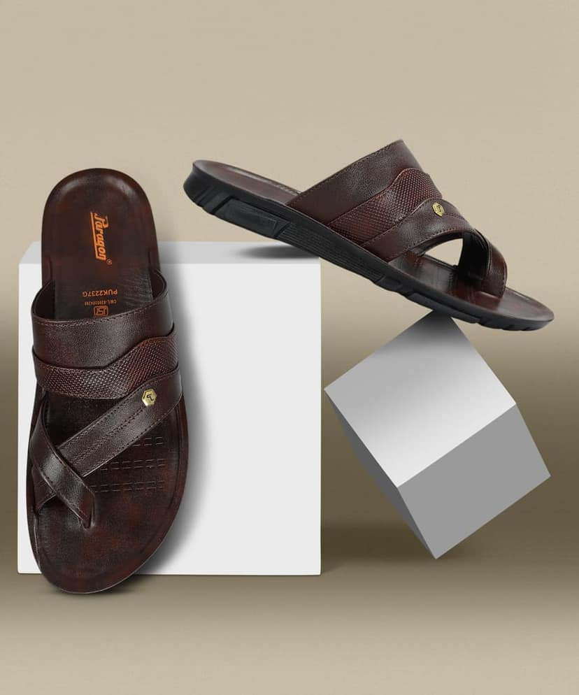 Paragon Men's Slip-on Brown Sandals for Men | Comfortable Sole & Durable view 7