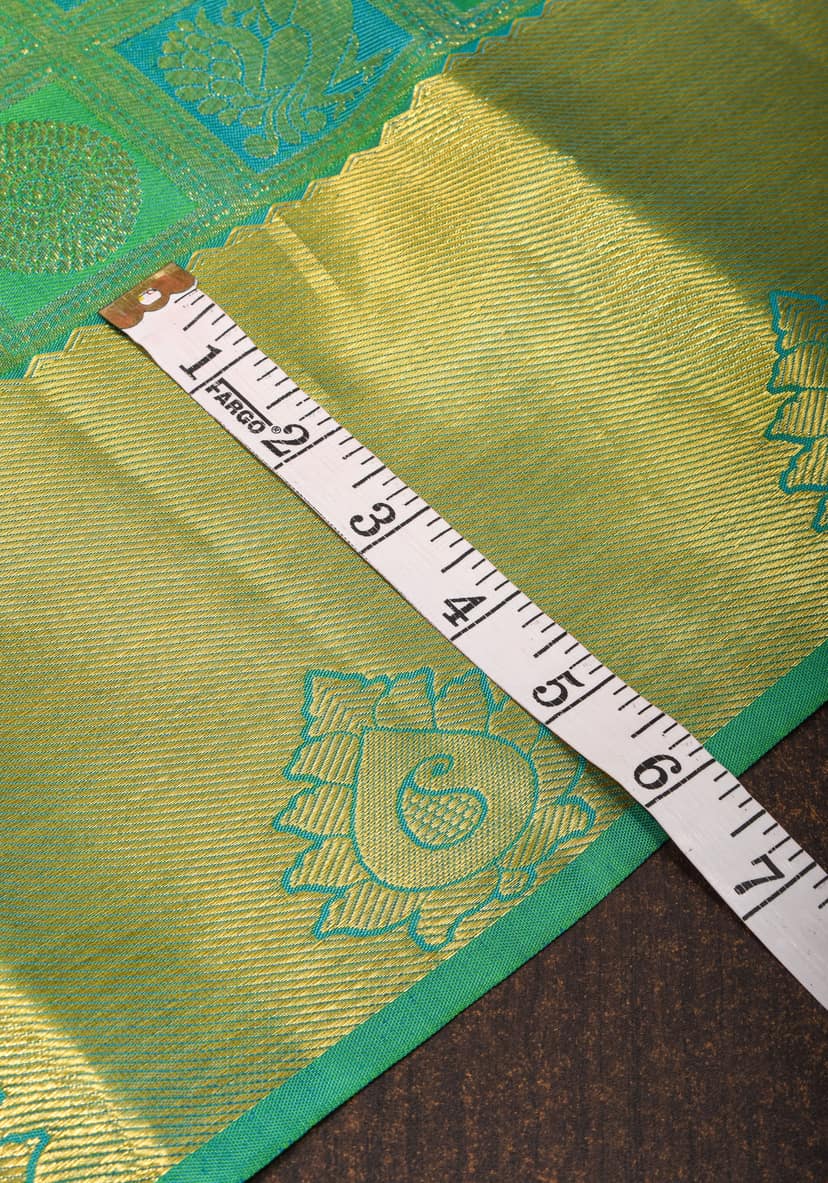 Green Dual Tone Patola Design Brocade Kanjivaram Silk saree with Antique Gold Zari | SILK MARK CERTIFIED view 5