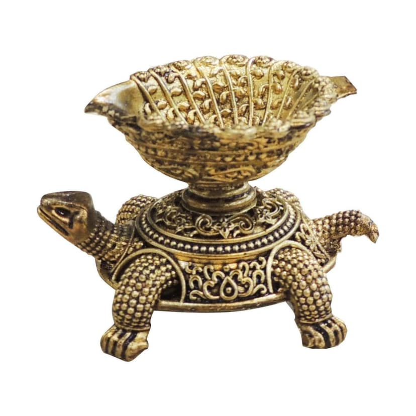 Brass Tortoise Deepak Diya for Pooja & Home Decor, Medium, Height : 2 Inch (BSMAS1821 F) view 2