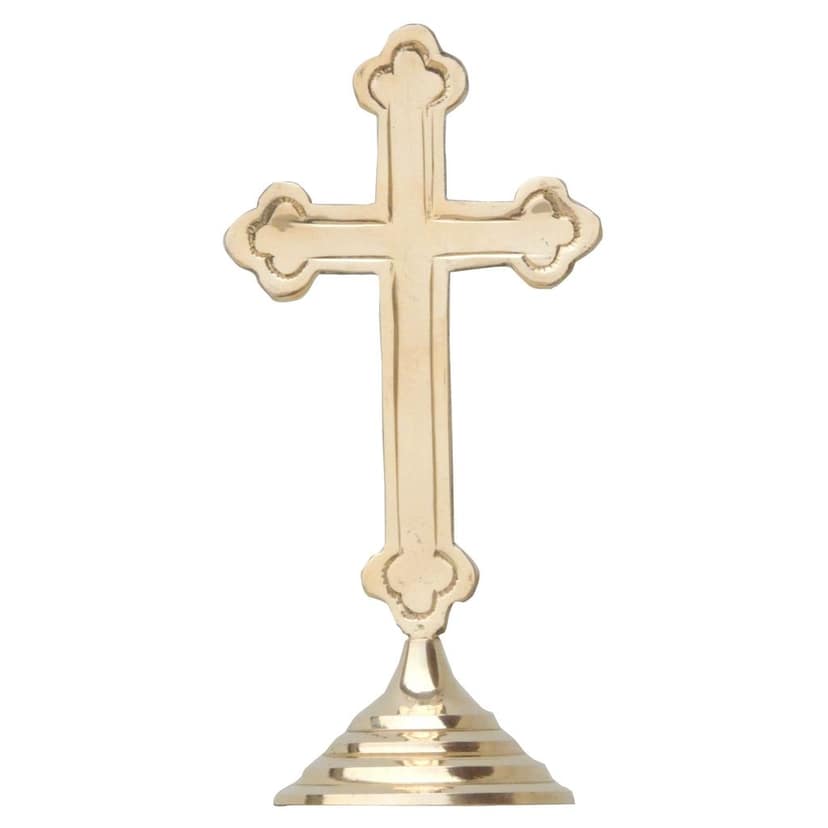 Brass Decorative Showpiece Christmas Cross ? Elegant Holy Cross For Festival & Home Decoration, Height : 6.5 Inch (FMAS486 A) view 2
