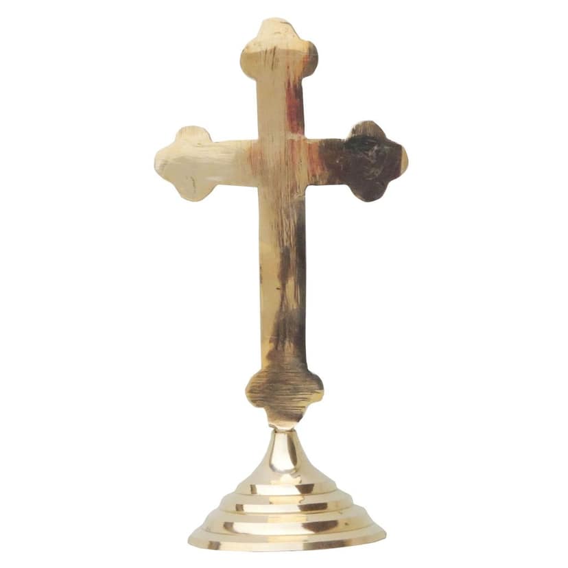 Brass Decorative Showpiece Christmas Cross ? Elegant Holy Cross For Festival & Home Decoration, Height : 6.5 Inch (FMAS486 A) view 3