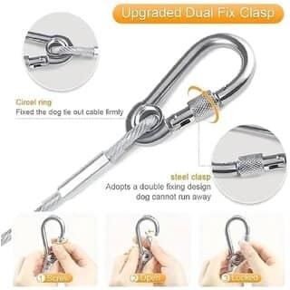 Heavy Duty Steel Utility Dori 10 Metre, 3 mm Single Cable with 2 Locking Carabiners view 4