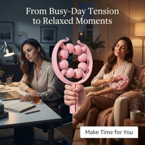Hand Massage Roller for Lymphatic Drainage, Muscle Relaxation & Pain Relief, Manual Arm Massager Tool for Circulation, Body Slimming Roller & Beauty Massage Tool for Skin Relaxation view 3