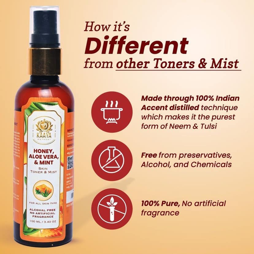 Kaaya Natural Honey, Alovera & Mint Toner & Mist view 3