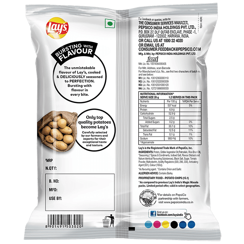 Lays Potato Chips - Indias Magic Masala, 23 G Pouch view 2
