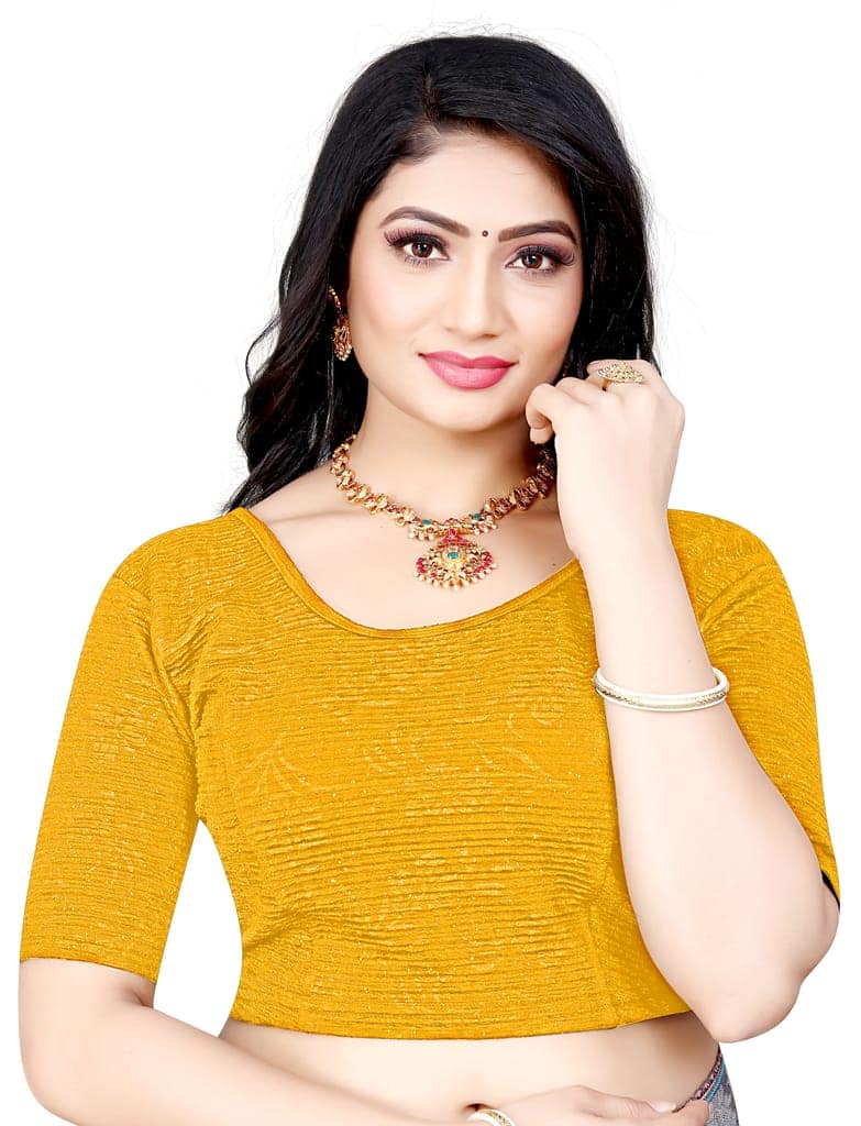 Round Neck Elbow Size Stretchable Blouse For Woman view 6