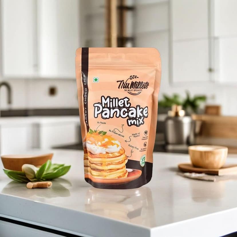 Trumillets 150gm Carrot Millet Pancake | Instant Breakfast Mix | 100% Vegetarian Eggless Healthy Breakfast for Kids & Adults | No Added Maida | No Refined Sugar |Gluten Free view 3
