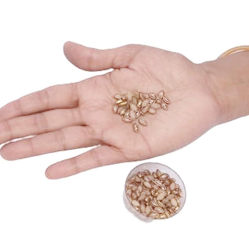 Mii Art Pink Half Oval Shape Beads Using for Embroidery & Craft,jewalery Material(Color-Light Pink)(Size-6 mm) Pack of 50g view 2