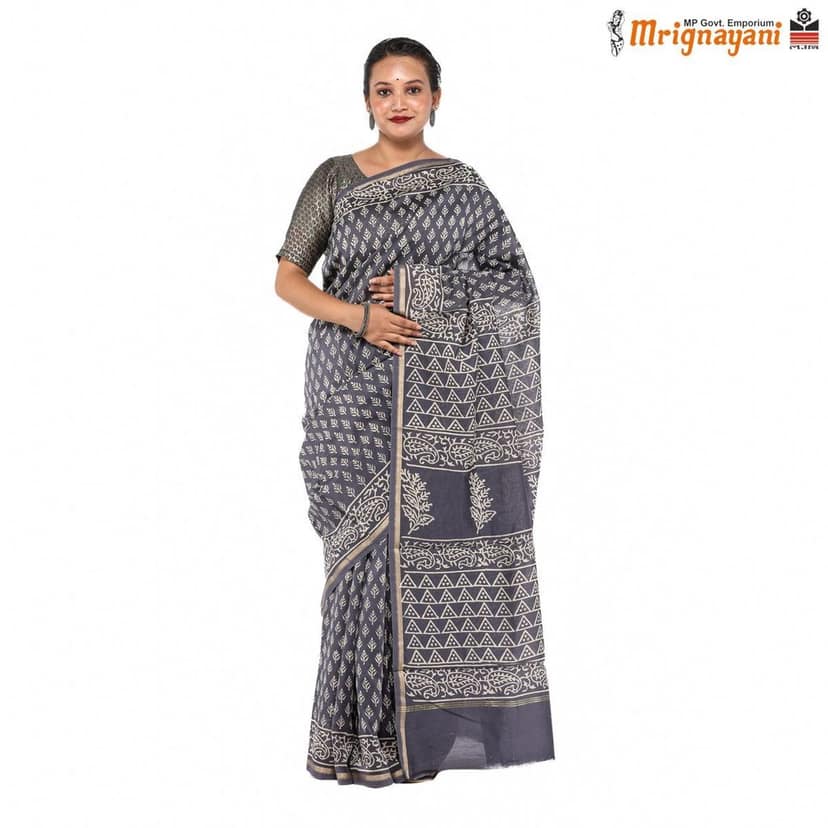 HANDLOOM CHANDERI SILK SAREE WITH BLOUSE (SKU - 3N0104050422 , SAREE - 1239)