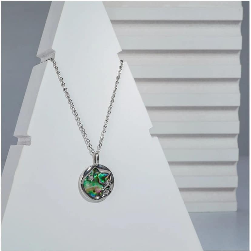 Generic Women's Stainless Steel Galaxy Pendent Delicate Chain (Silver Plated) view 2