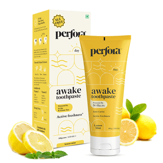 Perfora Awake Toothpaste | Active Freshness Cavity Prevention | Vitamin Enriched SLS & Fluoride Free Toothpastes | N-Ha For Teeth Remineralisation |Healthy Gums & Oral Care | Lemon Mint, 100 gm