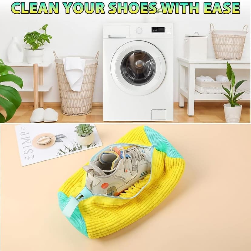 Shoe Washing Machine Bag with Microfiber Chenille Lining & Zipper (1 Pc) view 6