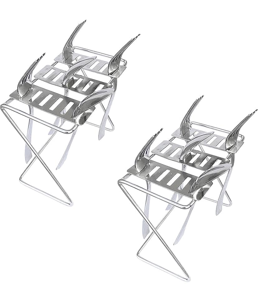 OC9 Silver Stainless Steel Storage Racks ( Pack of 2 )