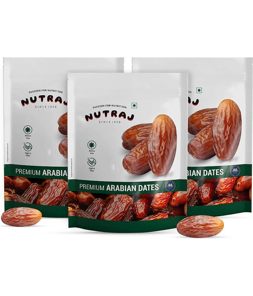 Nutraj Arabain Dates 1.5 Kg (500g X 3), Khajoor 1.5 Kg, Khajur