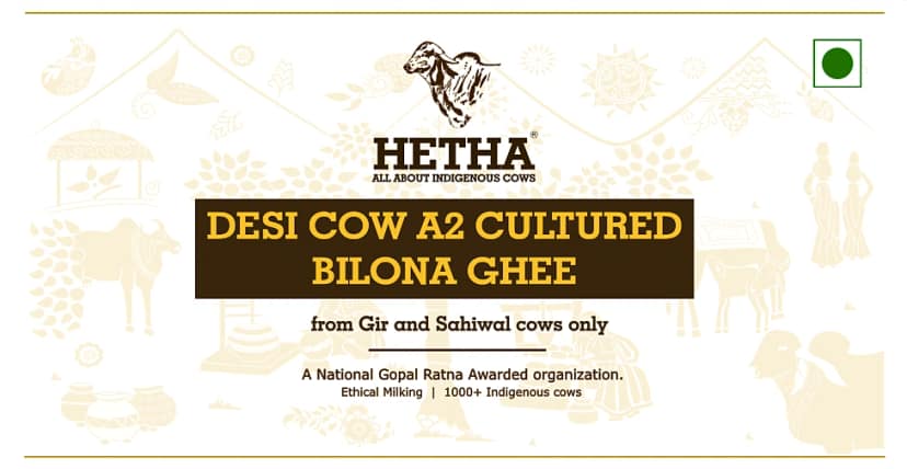 Desi Cow A2 cultured Bilona Ghee / A2 Ghee (Size - 1000 ml) by HETHA view 2