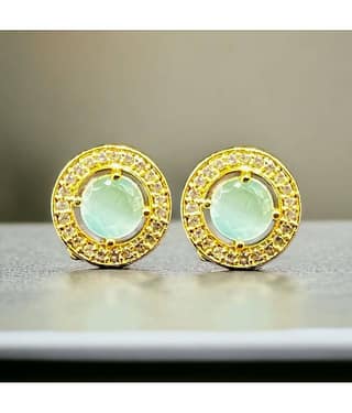 Charms Light Green Stud Earrings ( Pack of 1 )