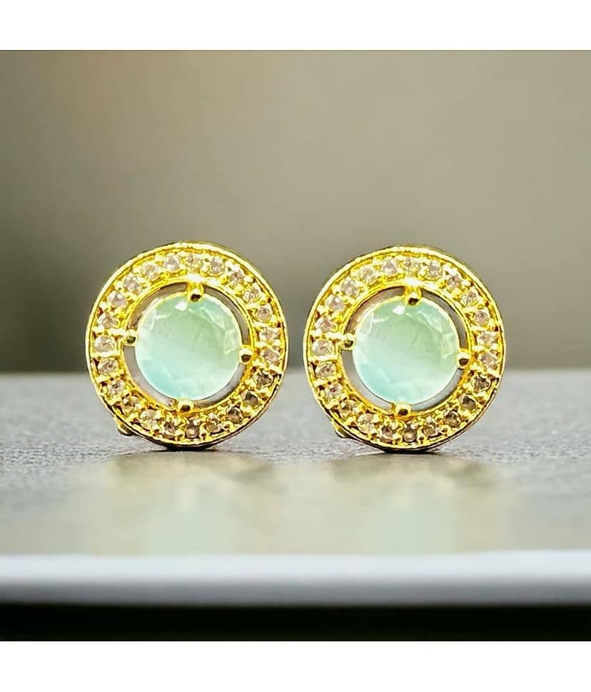Charms Light Green Stud Earrings ( Pack of 1 )
