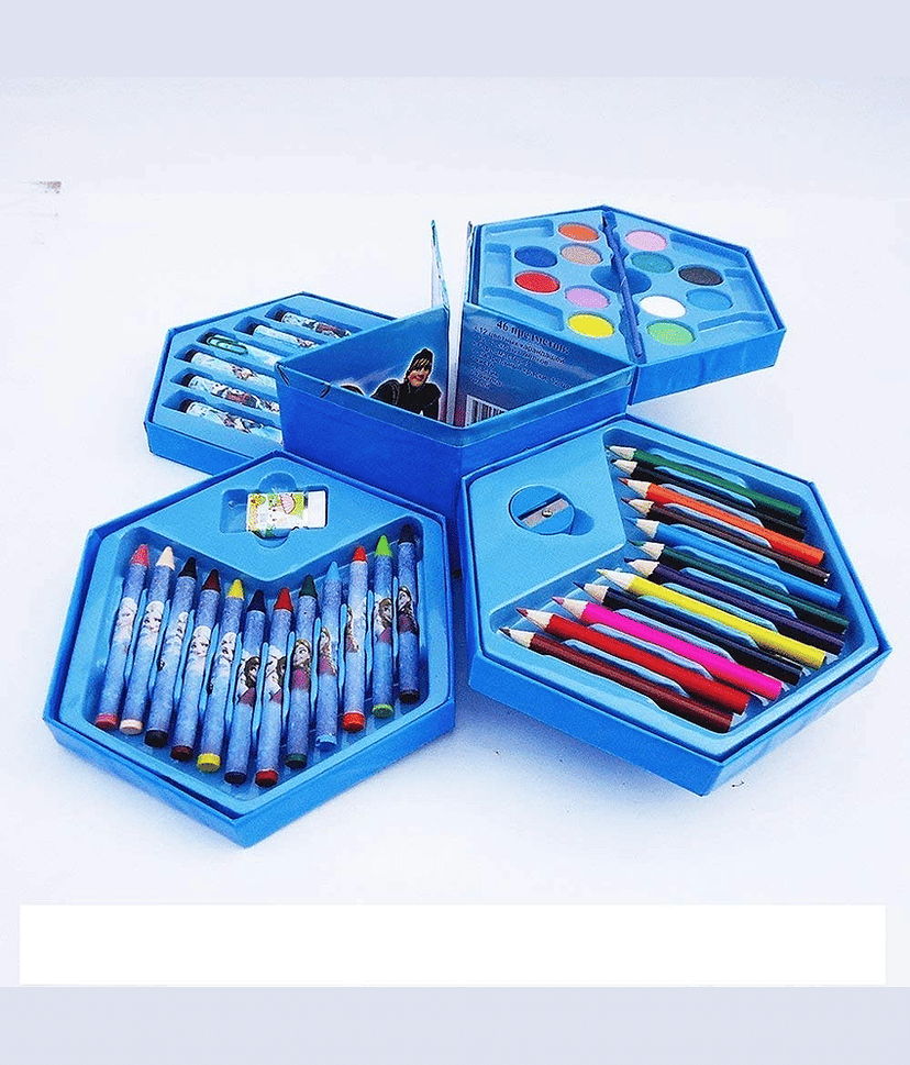 46 Pieces Art Set Color Kit with Color Pencil, Crayons, Water Color, Sketch Pens (Color and Design May Change)