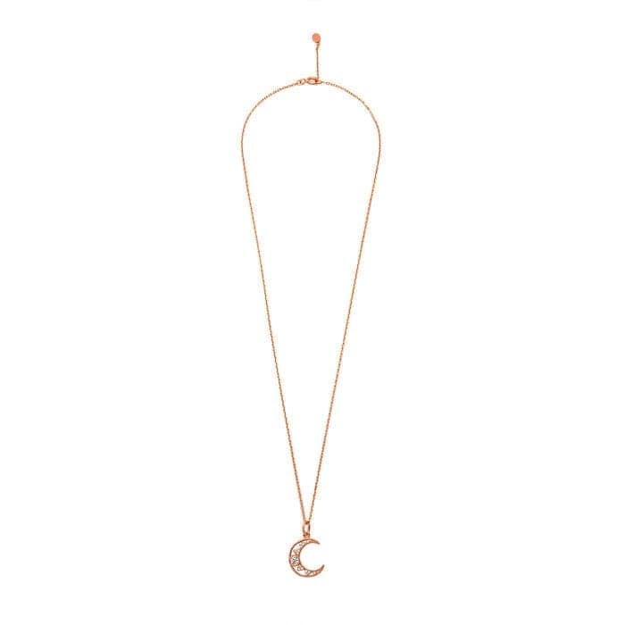 Rose Gold Cresent Pendant with Chain view 5
