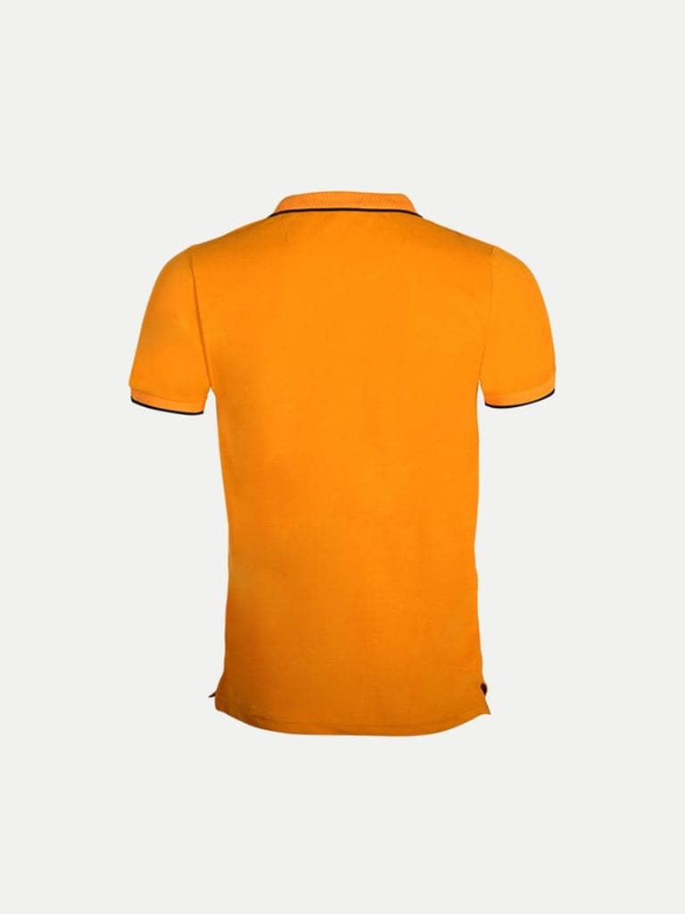 Men yellow Cotton Contrast Tipping Polo T-shirt view 4