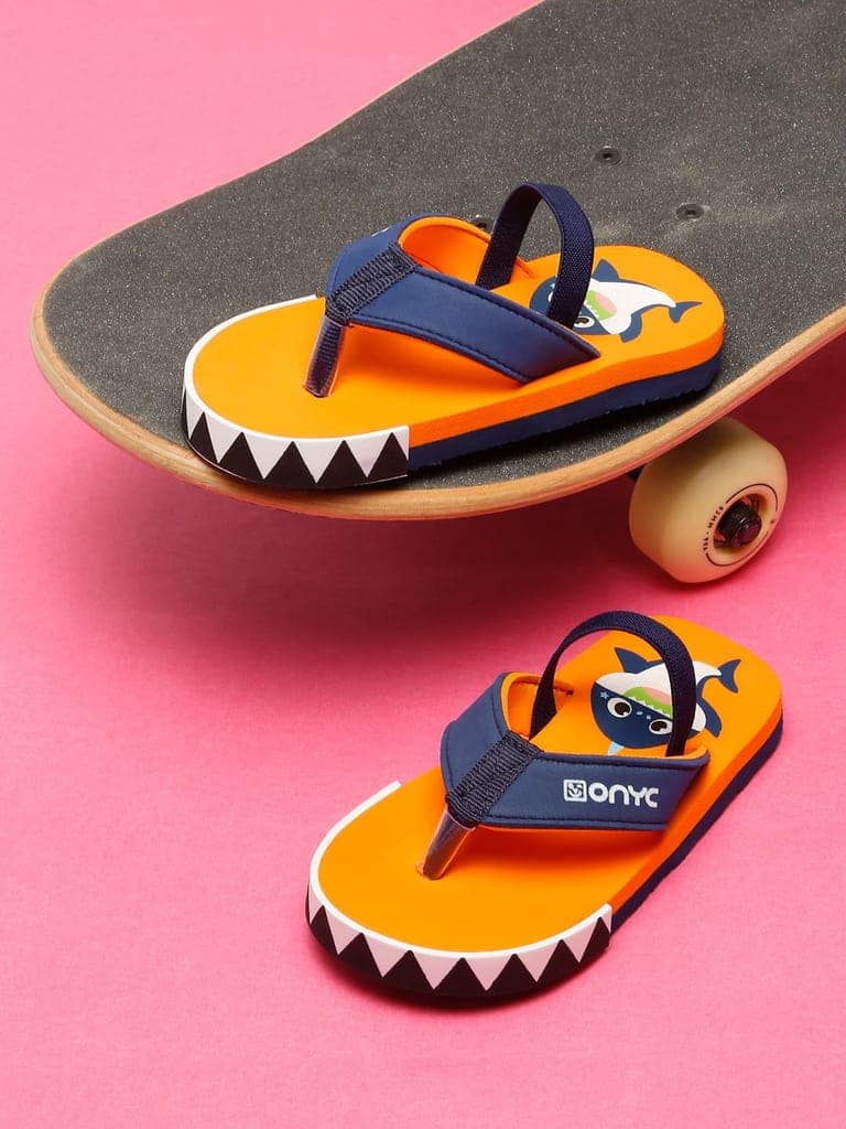 Premium Shark Flip-flops With Adjustable BackSupport - Orange (Unisex)