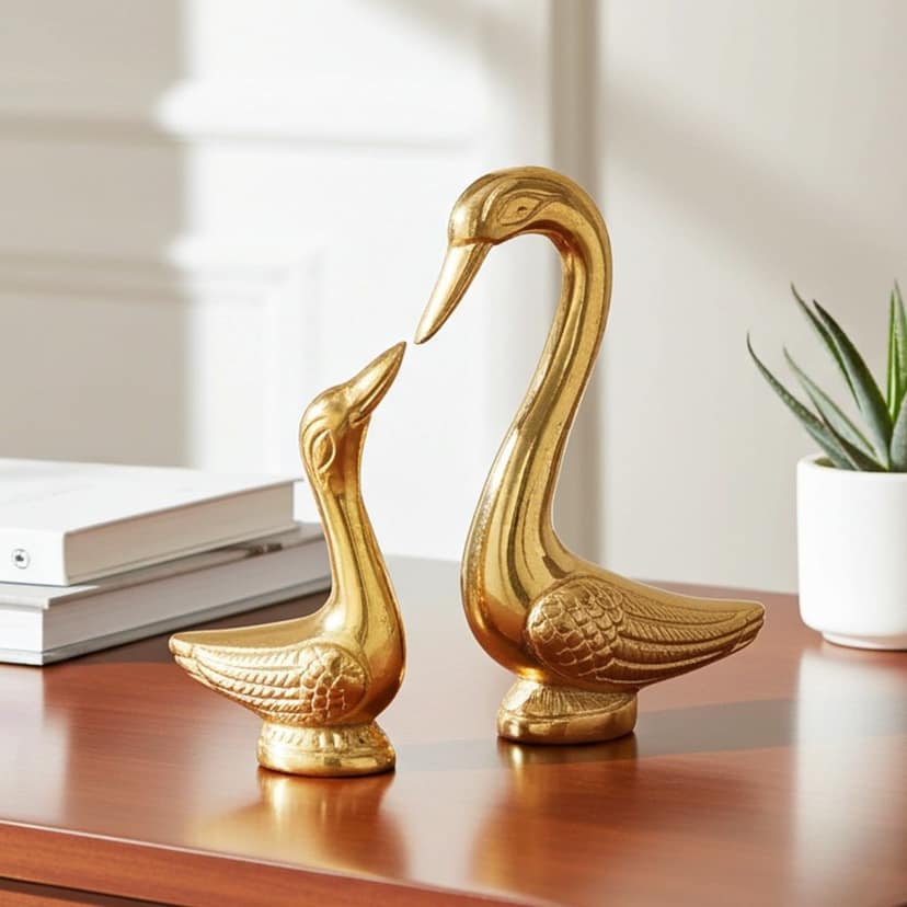 Aluminium Showpiece Duck Pair (ASMAS128 G) view 2
