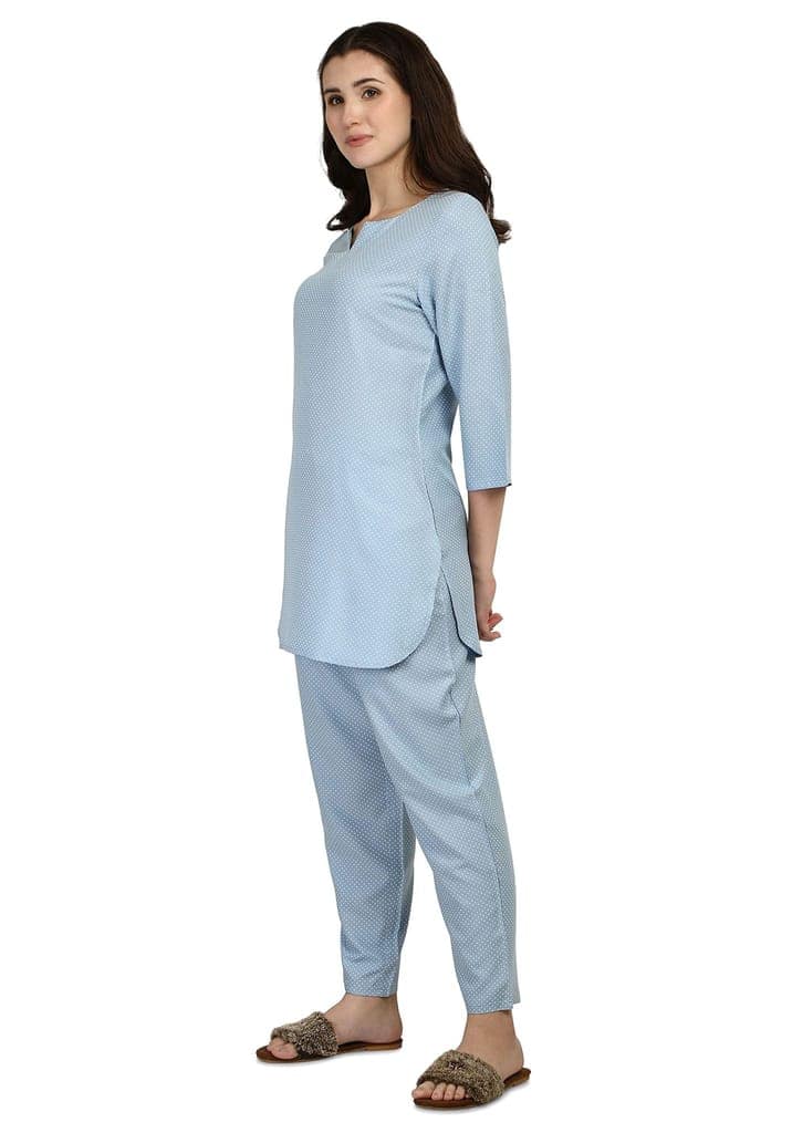 SHOPPING QUEEN Women's Heavy Rayon Night wear Top and Pyjama Set view 7