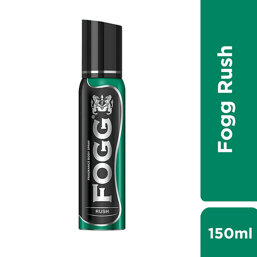 Fogg Rush, No Gas Perfume Body Spray For Men, Long Lasting Deodorant, 150 Ml