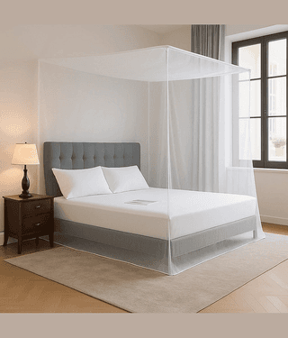 Evafly - White Polycotton Foldable Mosquito Net ( Pack of 1 )