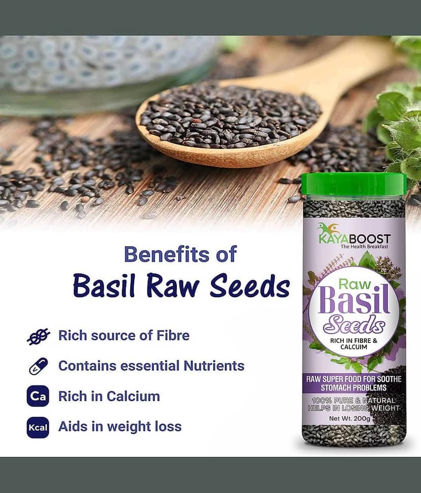 KAYABOOST Basil Seeds for Weight Loss | Sabja Seeds | Pack of 3 (600 g) view 2