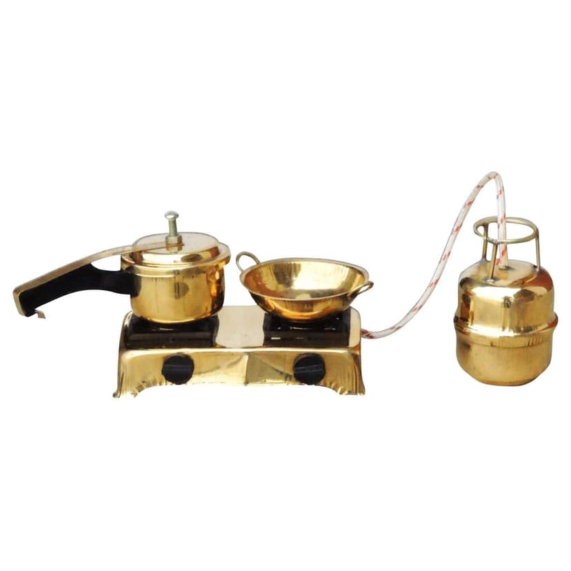 Brass Mini Kitchen Set | Handmade Miniature Toy | Traditional Play Decor, Height : 2.2 Inch (FMAS081) view 2