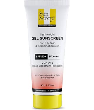 Sunscoop Ceramide & Rice Water Gel Sunscreen Spf50+ Pa++++ Uva Uvb For Oily & Combination Skin, 45gm (Pack of 1)