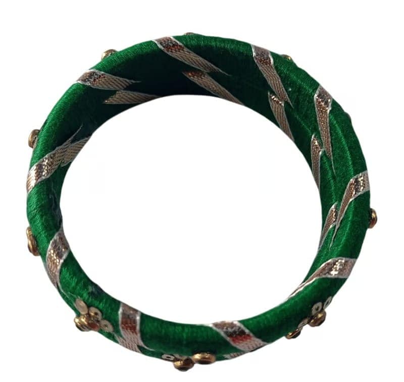 Green Silk Thread Bangle view 3