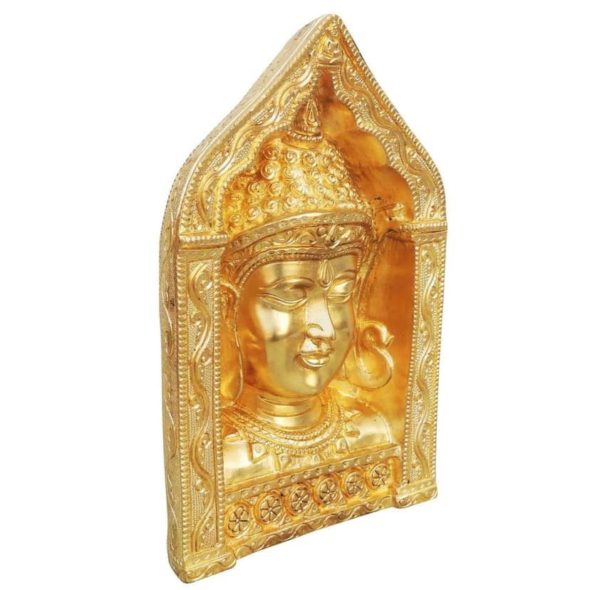 Brass Buddha Face with Frame - Wall Decor Spiritual Showpiece, Height : 9.3 Inch (BSMAS025) view 3