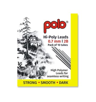 polo 0.7mm 2B mechanical pencil leads pack of 3 (10 tubes per pack) | hi-polymer strong & smooth refills | dark, break-resistant & ideal for writing & drawing