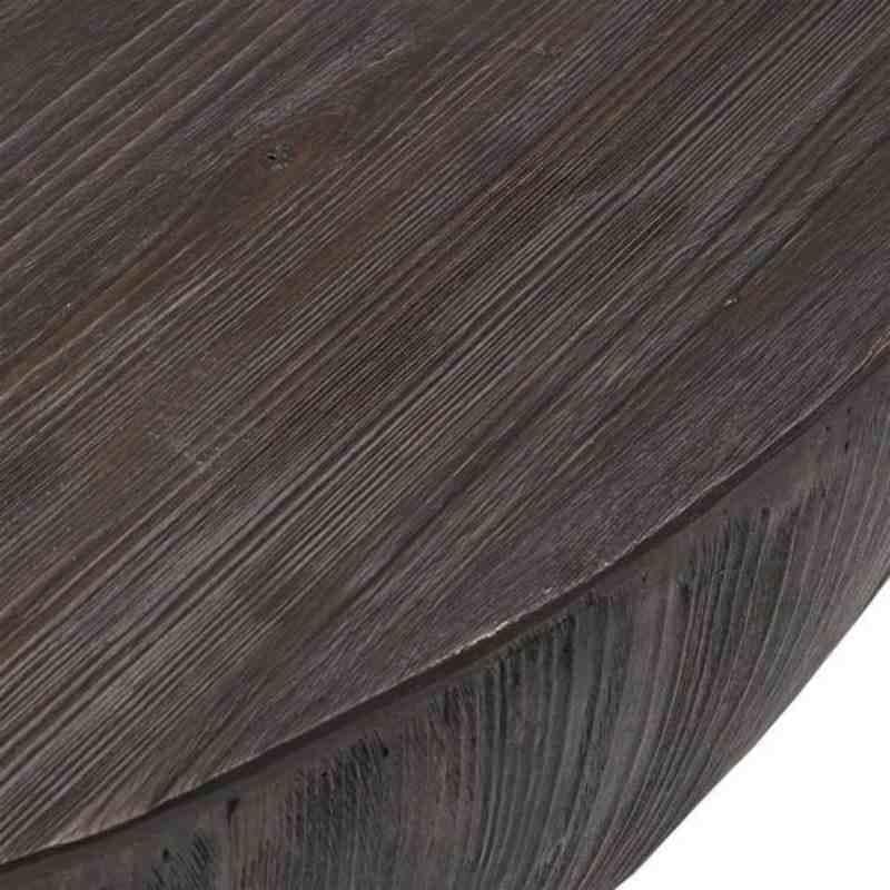 Wooden Antique Finish Round Handmade Drum Coffee Table view 2