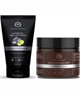 The Man Company Tan Removal Detox Pack with Moisturizer & Charcoal Peel Off Mask for Men