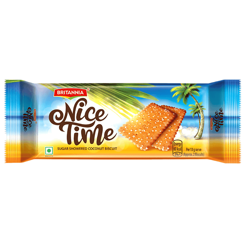 Britannia Nice Time Coconut Biscuit - Ready To Eat, Crunchy & Sweet, 143 G view 2