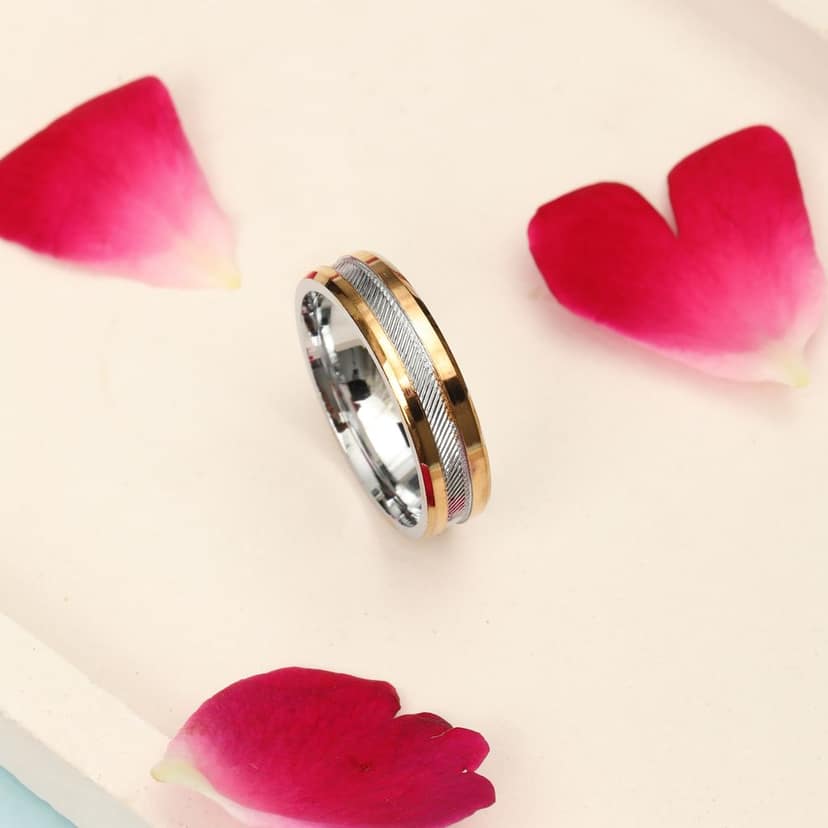 925 Sterling Silver Two-Tone Band Ring for Men & Women I Weight - 5.63 g view 3