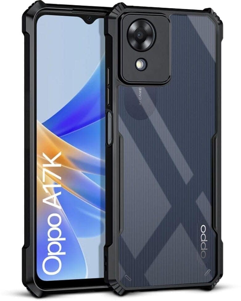 PLUGTECH Slim Shockproof Case | Matte Black Soft | Drop Protection | Precise Cutouts | Premium Mobile Cover for Oppo A17K