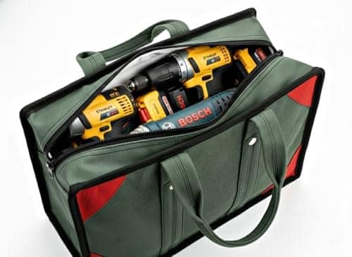 HENNY BAGS Canvas Tool Bag. Extra Heavy Duty Tool Bag for Electrician, Technician,Service Engineer,Mechanic, Plumber, Carpenter|ProMax Strong Canvas Tool Bag with 2 Inside Zipper Pockets (Geeen) view 3