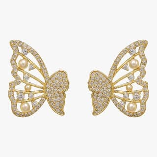 Crystal Butterfly Stud Earrings