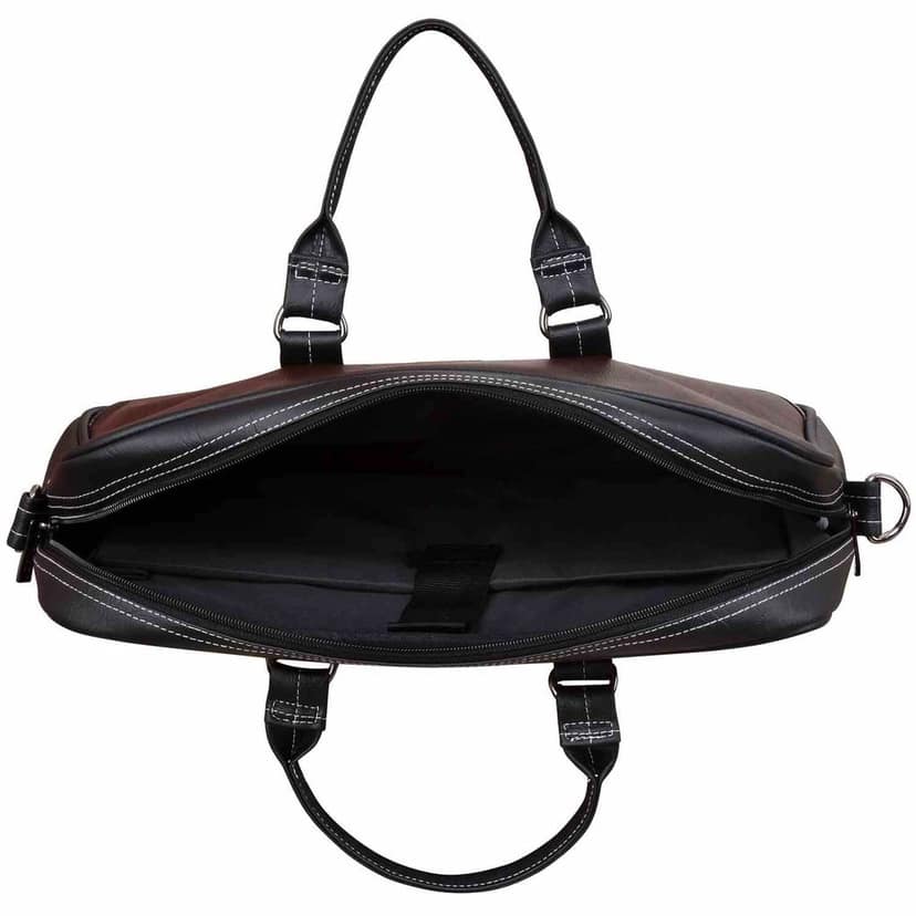 LOREM Brown & Black Color Faux Leather 10L Laptop Messenger Bag For Men & Women BG44 view 6