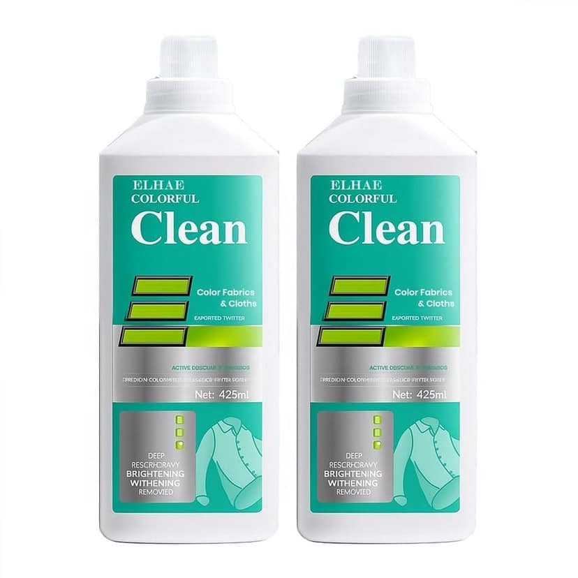ELHAE Colorful Clean Liquid Detergent for Color Fabrics | 8-in-1 Deep Clean Power | Brightening & Stain Removal Formula | Gentle on Clothes | Pack of 2 (425ml Each)