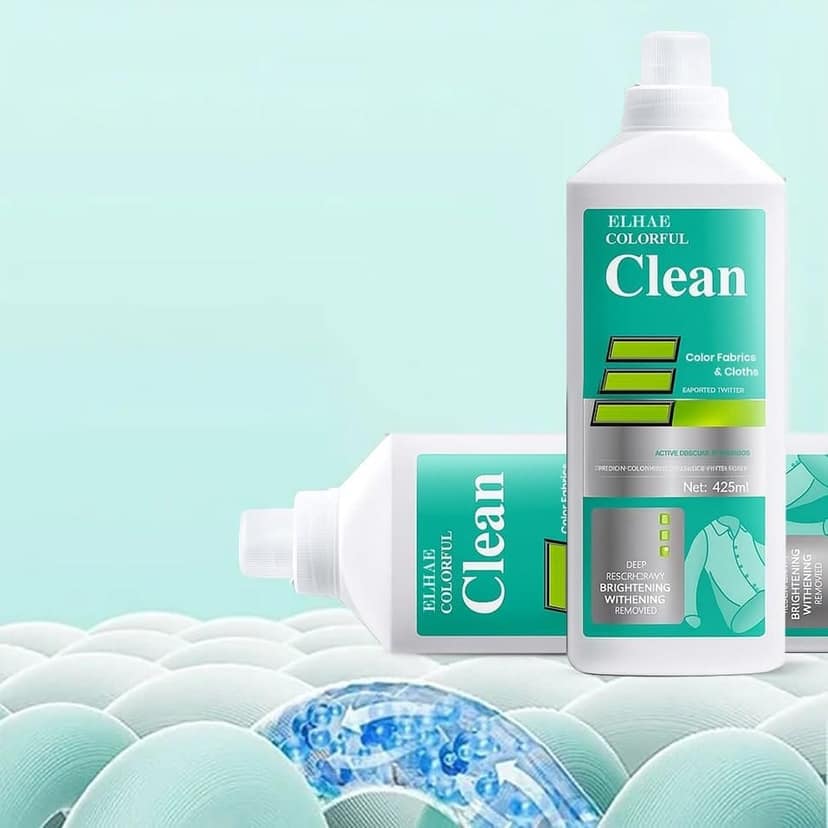 ELHAE Colorful Clean Liquid Detergent for Color Fabrics | 8-in-1 Deep Clean Power | Brightening & Stain Removal Formula | Gentle on Clothes | Pack of 2 (425ml Each) view 2