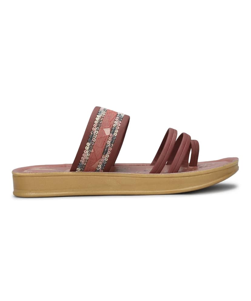Paragon Women's Slip On Flat Fig Sandals | Durable Dailywear Sandals view 2