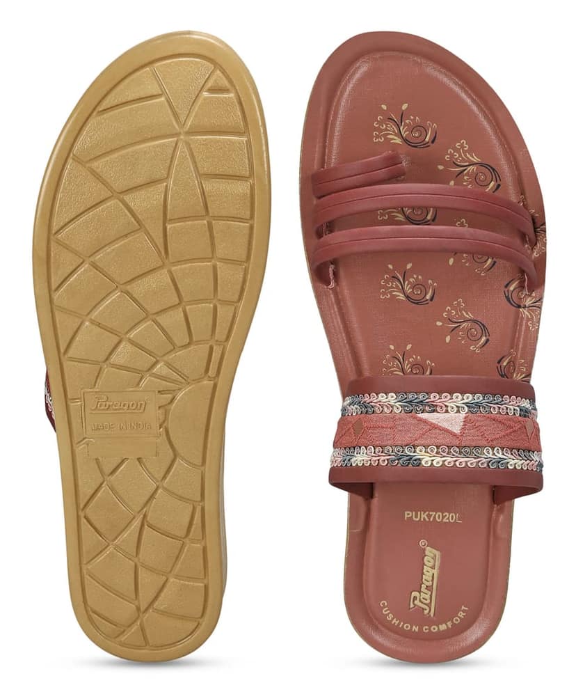 Paragon Women's Slip On Flat Fig Sandals | Durable Dailywear Sandals view 5