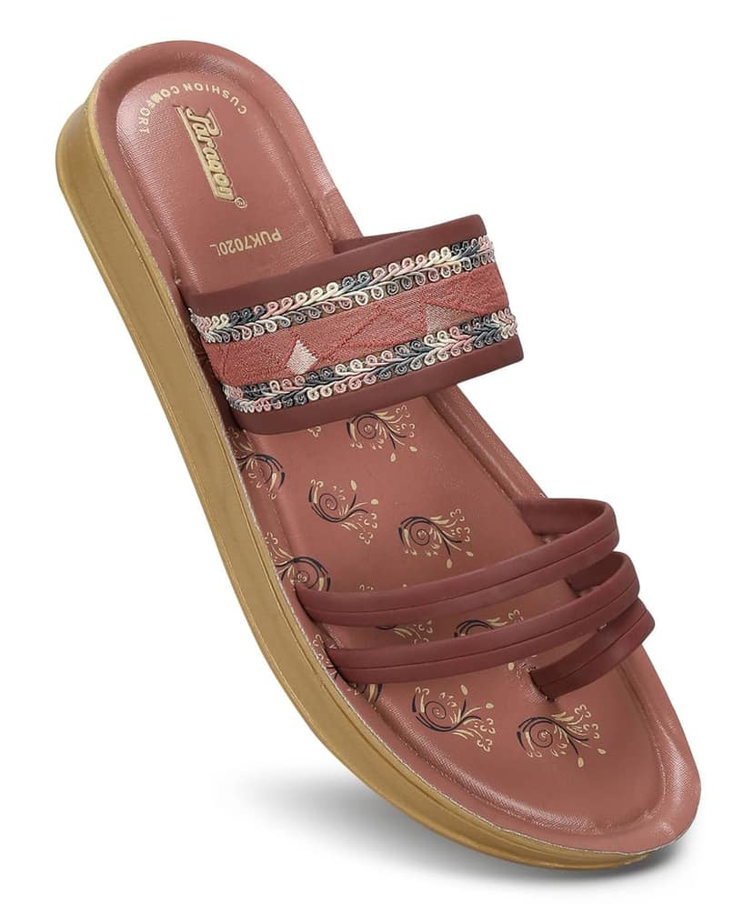 Paragon Women's Slip On Flat Fig Sandals | Durable Dailywear Sandals view 6