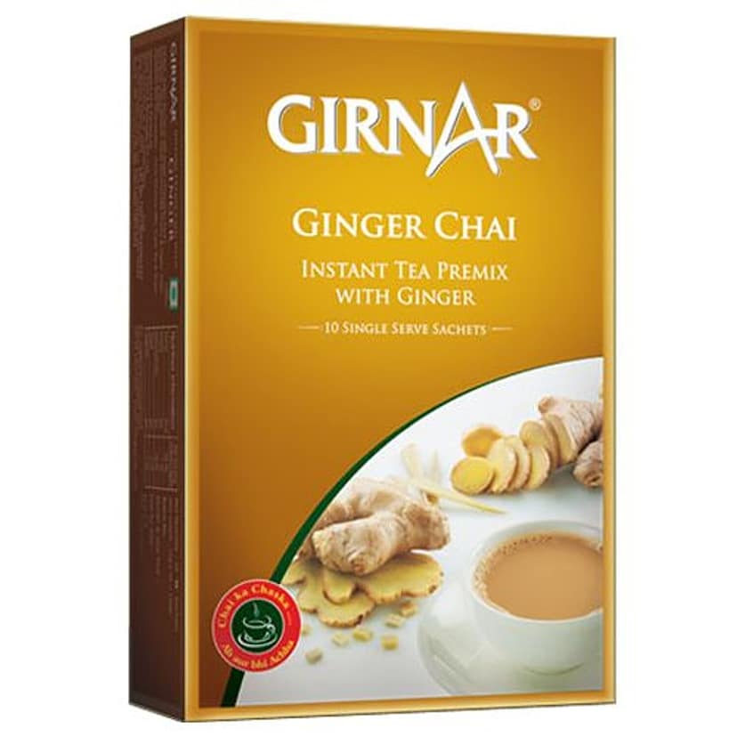 Girnar Instant Tea - Premix With Ginger, 10 Pcs view 2