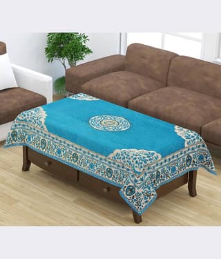 FURNISHING HUT Self Design Chenille 6 Seater Rectangle Table Cover ( 137 x 90 ) cm Pack of 1 Purple